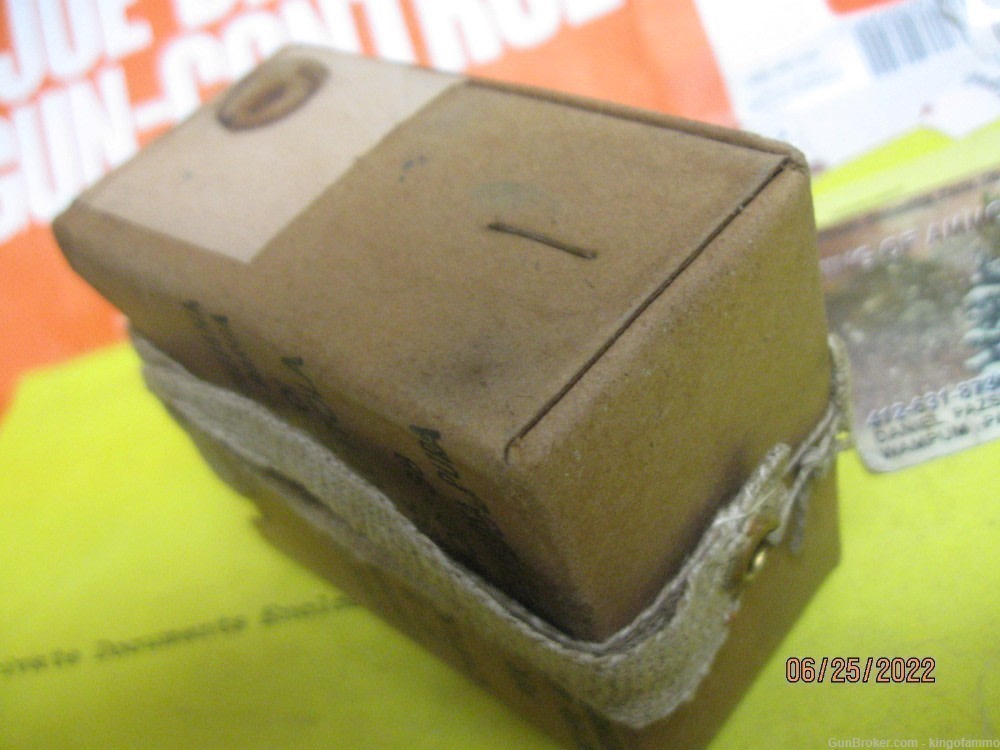 WWII Original Battle Enbloc Pack 7.35x51 Carcano FMJ Rare STILL SEALED-img-3