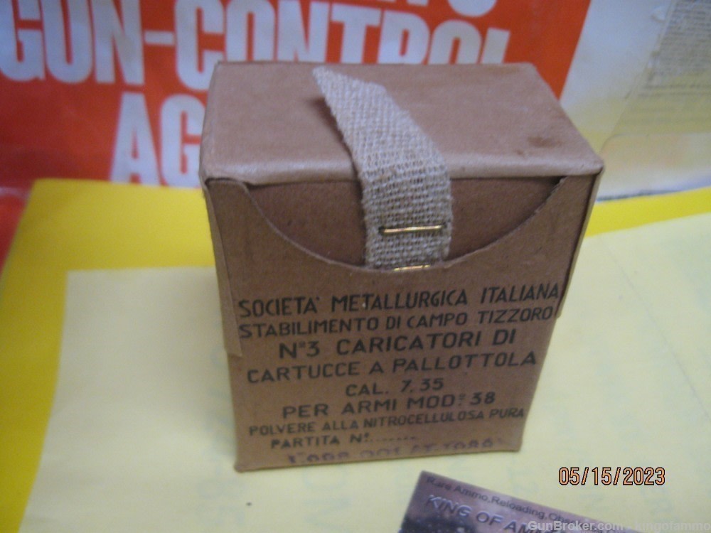 WWII Original Battle Enbloc Pack 7.35x51 Carcano FMJ Rare STILL SEALED-img-8