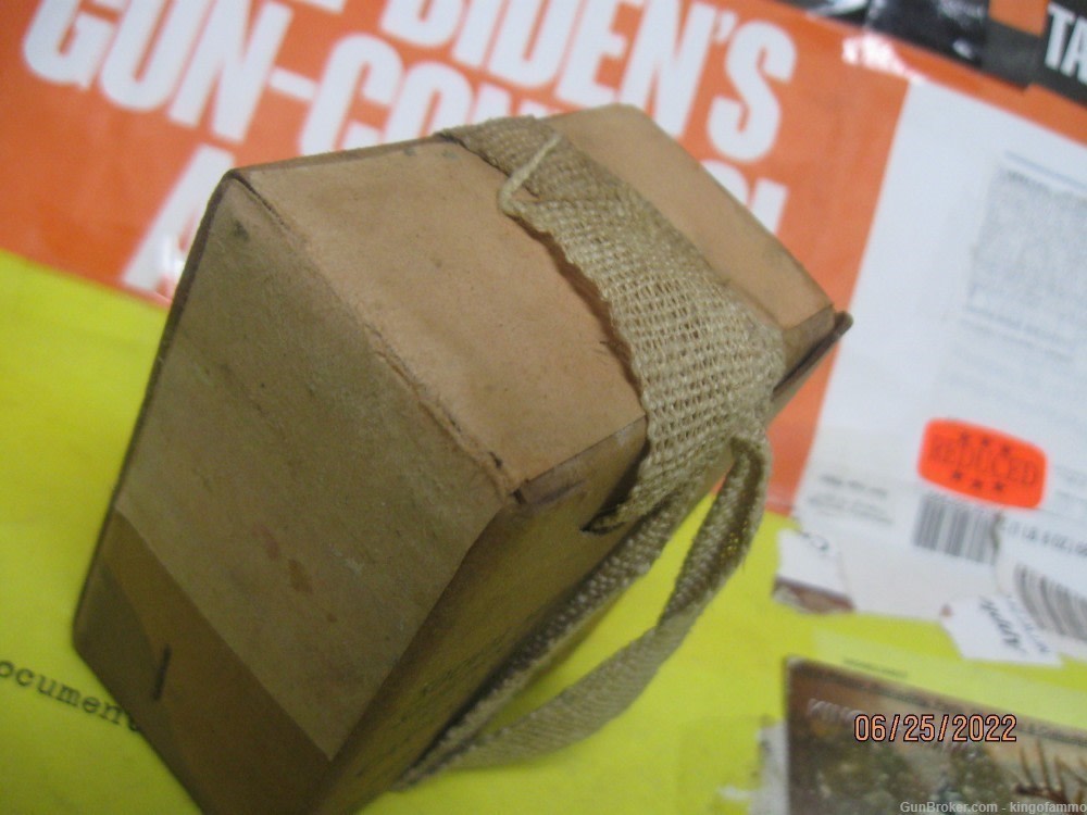 WWII Original Battle Enbloc Pack 7.35x51 Carcano FMJ Rare STILL SEALED-img-2