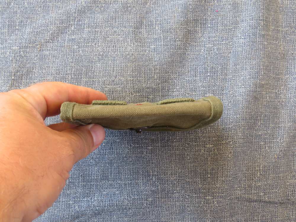 US M1 CARBINE MAGAZINE POUCH KHAKI KOREA / VIETNAM WAR VERY GOOD CONDITION-img-3