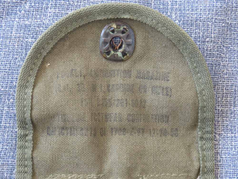 US M1 CARBINE MAGAZINE POUCH KHAKI KOREA / VIETNAM WAR VERY GOOD CONDITION-img-8
