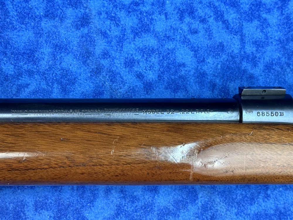 Post War Winchester Model 52B .22LR – 28" Olympic Target – Red Field Sights-img-11