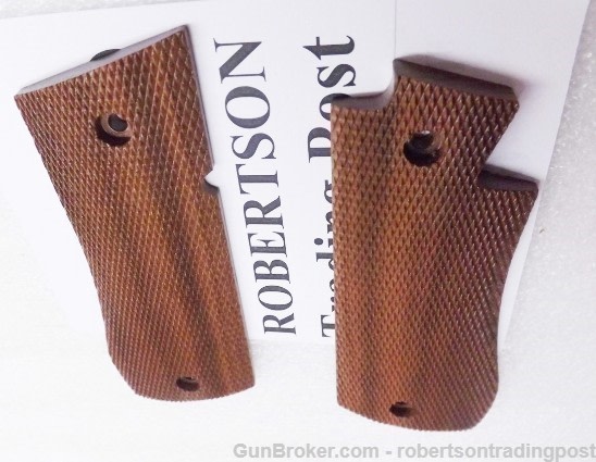 Walnut Grips for Star BM9 Pistols Herretts Cut Checkered PD Style US Made-img-4