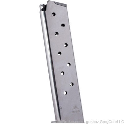 Mec-Gar 1911 .45 ACP 10 round extended nickel finish * MGCG4510N-img-0