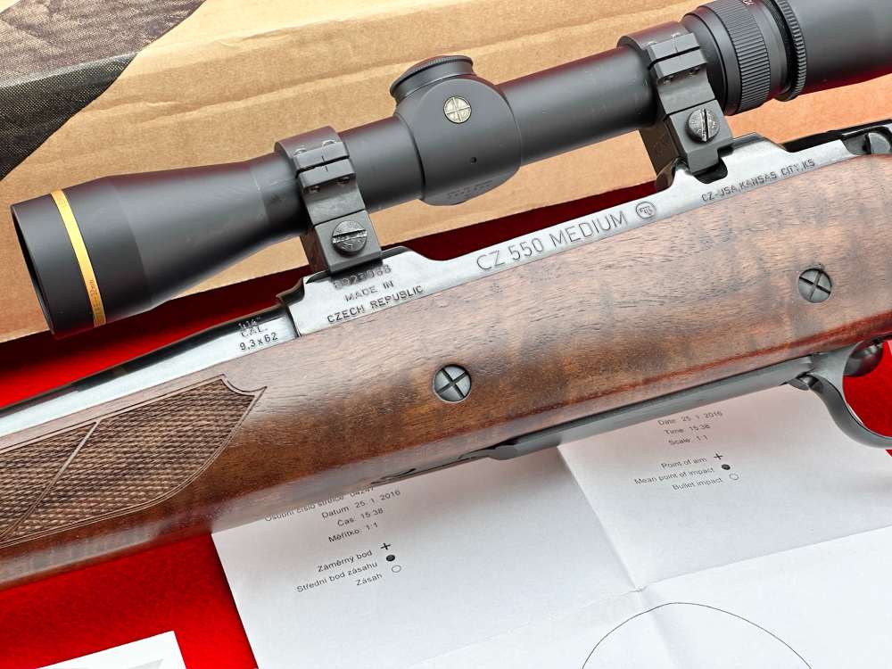 MINT CZ 550 FS Medium 9.3x62 Mauser 21" w/ Leupold Scope & Original Box-img-10