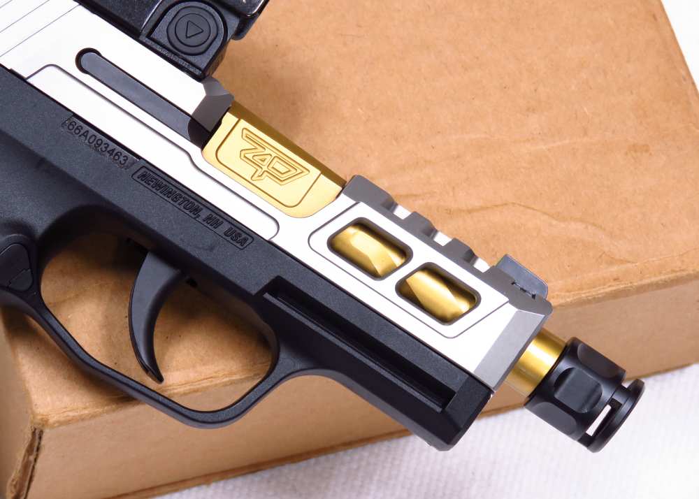 WICKED Sig P365 Tripple Slide Zaffari Precision Swamp Fox Gold Threaded 9mm-img-8