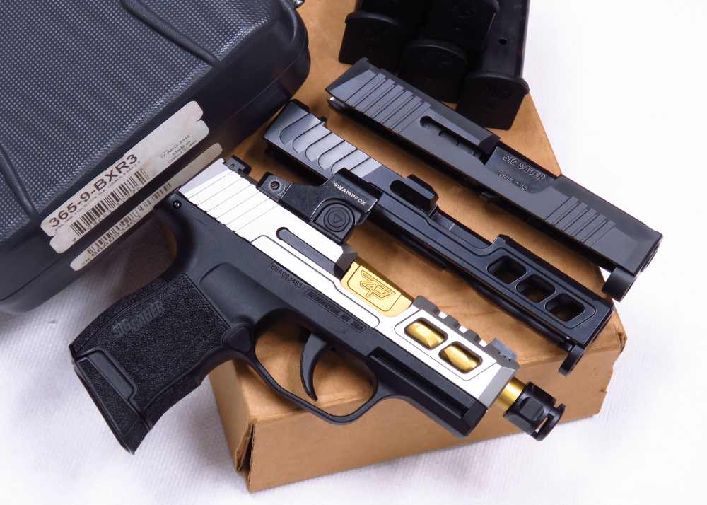 WICKED Sig P365 Tripple Slide Zaffari Precision Swamp Fox Gold Threaded 9mm-img-1