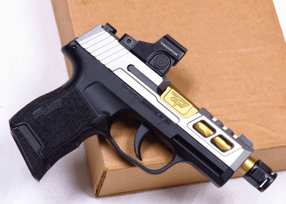 WICKED Sig P365 Tripple Slide Zaffari Precision Swamp Fox Gold Threaded 9mm-img-4