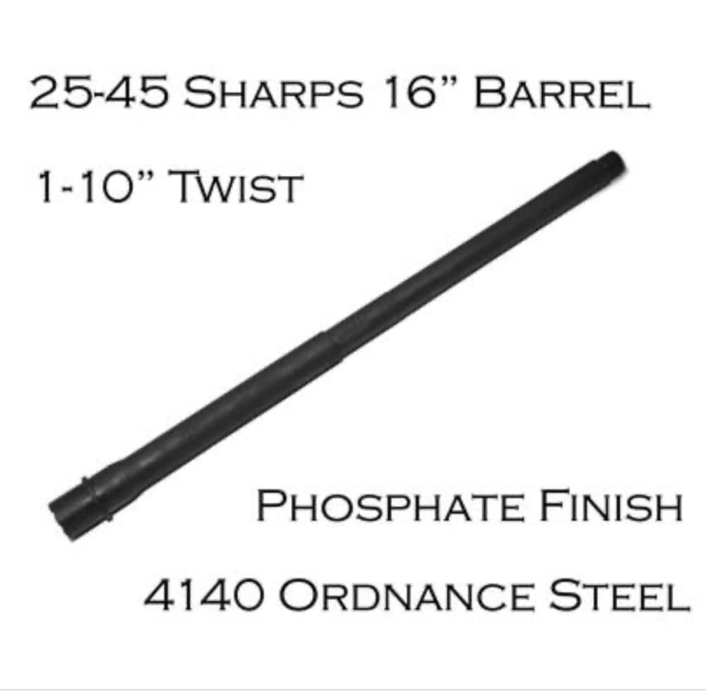 25-45 Sharps barrels 16” 4150 Phosphated M4 Feedramps-img-0