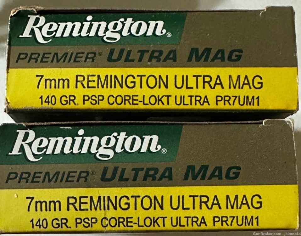 40 rounds Remington 7mm Rem Ultra Mag 140gr PSP Core-Lokt Ultra ammo-img-0