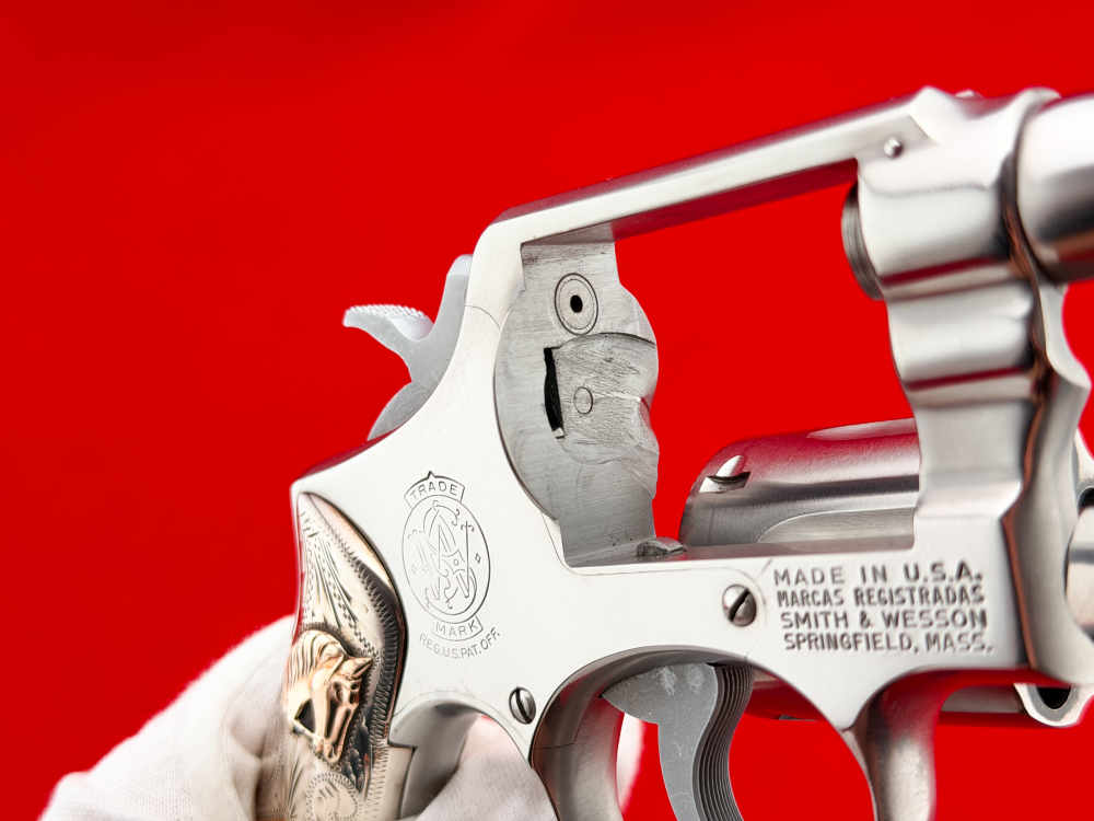 1973 S&W Model 64 .38 Special 4" Stainless w/ ENGRAVED STERLING SILVER GRIP-img-30