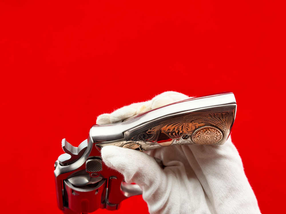 1973 S&W Model 64 .38 Special 4" Stainless w/ ENGRAVED STERLING SILVER GRIP-img-19
