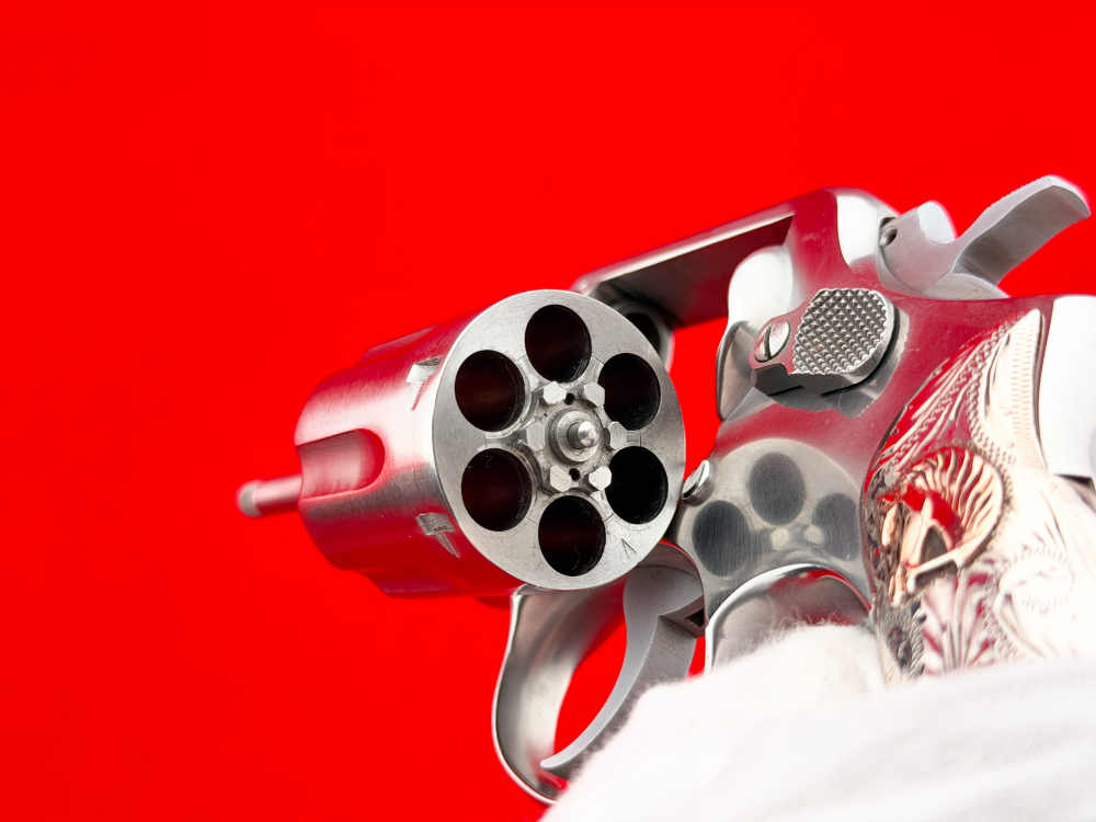 1973 S&W Model 64 .38 Special 4" Stainless w/ ENGRAVED STERLING SILVER GRIP-img-28