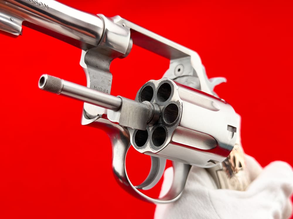 1973 S&W Model 64 .38 Special 4" Stainless w/ ENGRAVED STERLING SILVER GRIP-img-27