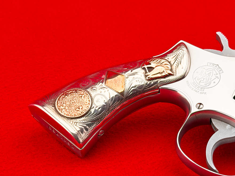 1973 S&W Model 64 .38 Special 4" Stainless w/ ENGRAVED STERLING SILVER GRIP-img-12