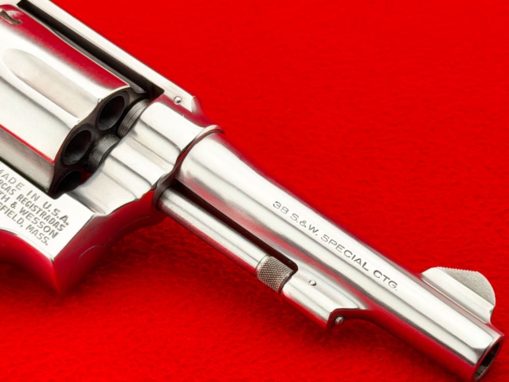 1973 S&W Model 64 .38 Special 4" Stainless w/ ENGRAVED STERLING SILVER GRIP-img-10