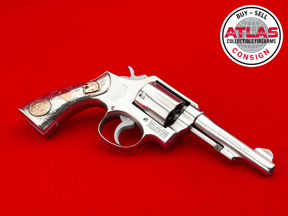 1973 S&W Model 64 .38 Special 4" Stainless w/ ENGRAVED STERLING SILVER GRIP-img-8