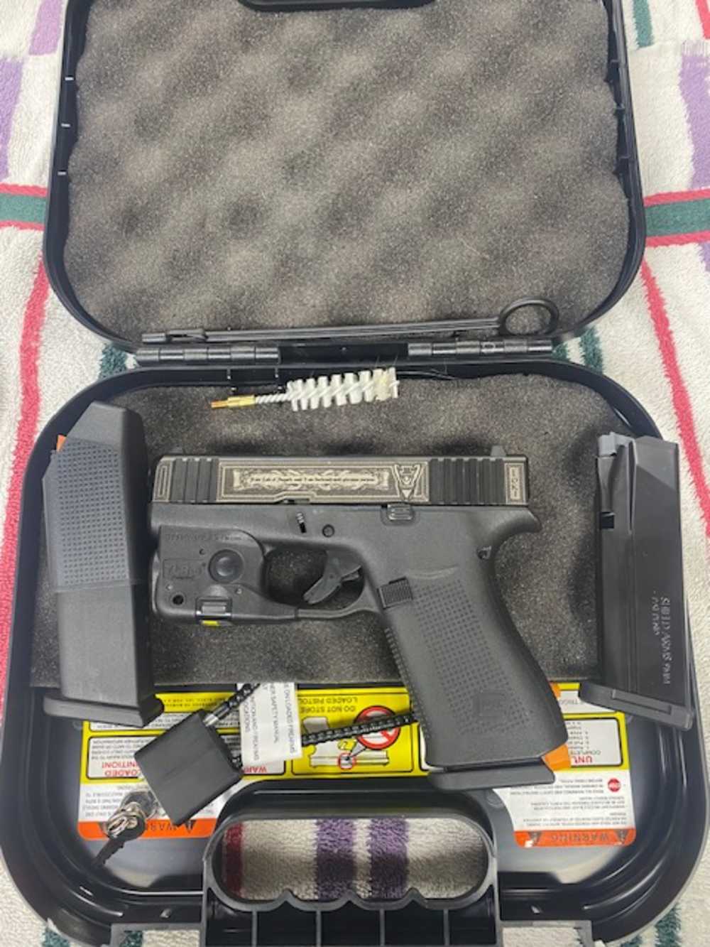 Glock 43X Engraved (Loki & Thor) 9MM 3 Magazines w/ Streamlight TLR-6 -img-0