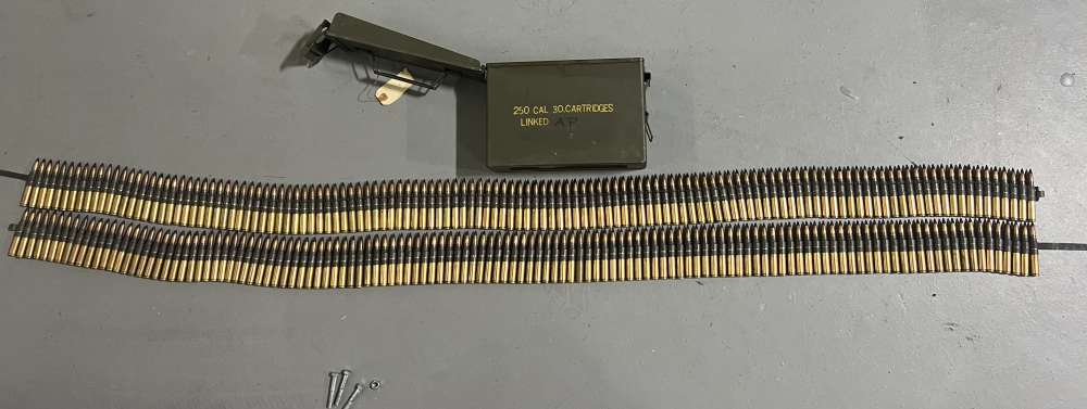 30-06 AP Armor Piercing 250 Rounds Linked Belts TW Twin Cities 1953 -img-0
