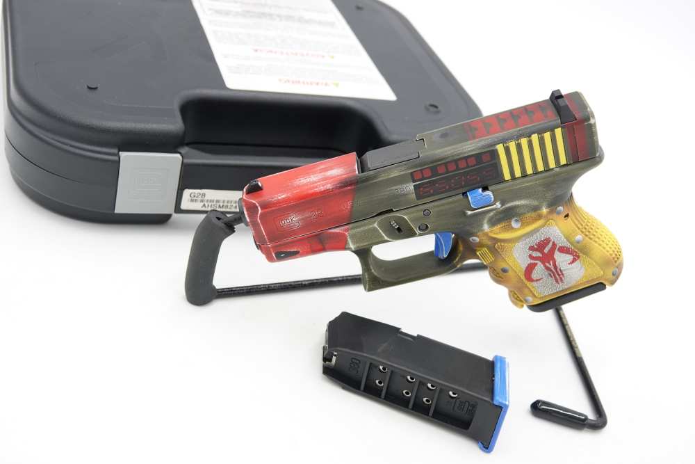 Custom Engraved and Cerakoted Star Wars - The Mandalorian Glock 28 380 ACP-img-1