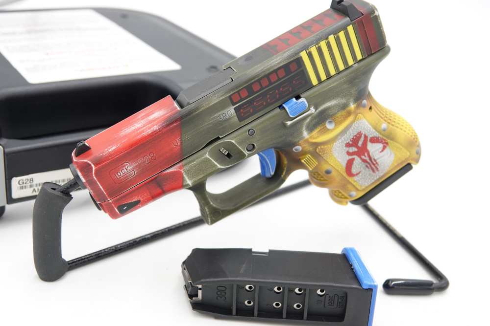 Custom Engraved and Cerakoted Star Wars - The Mandalorian Glock 28 380 ACP-img-2