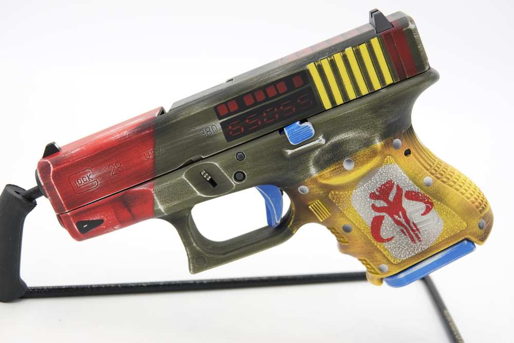 Custom Engraved and Cerakoted Star Wars - The Mandalorian Glock 28 380 ACP-img-4