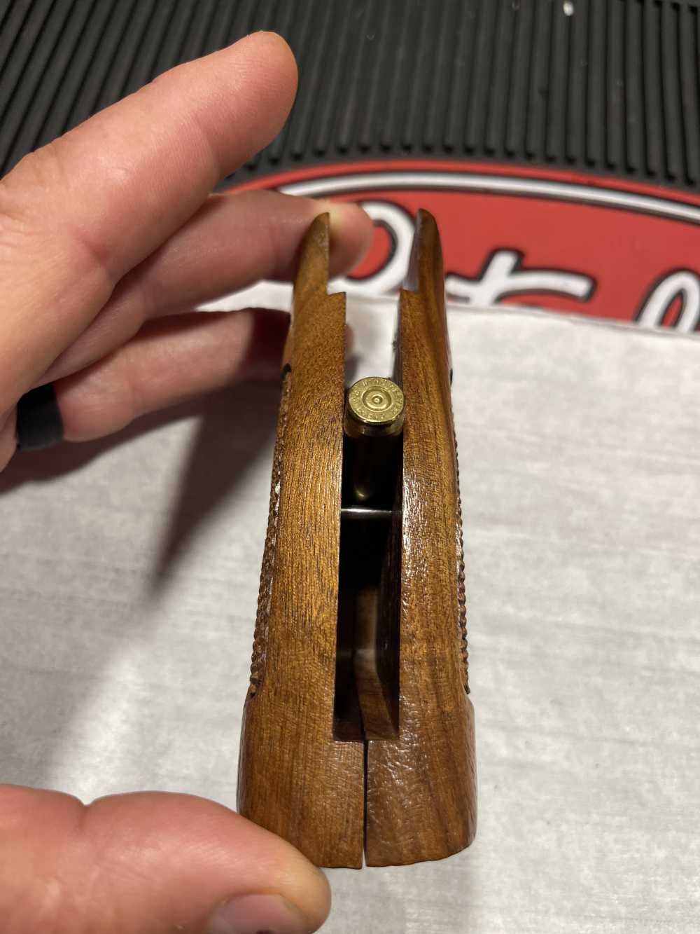 Factory Smith & Wesson "K" Frame square bottom wood grips silver medallion-img-5