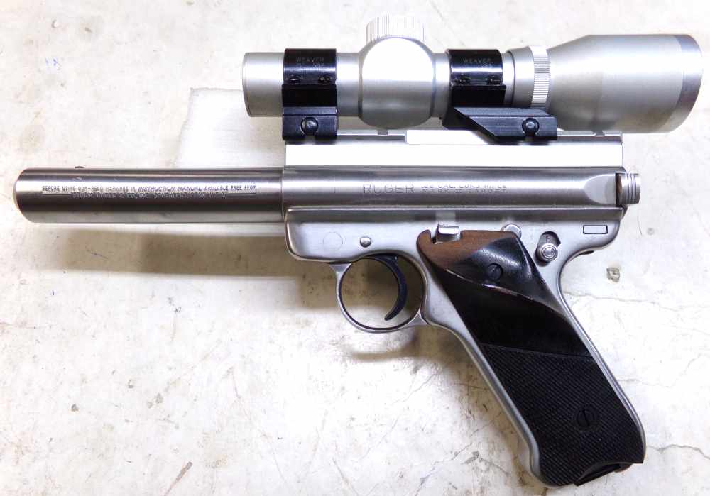 Used Ruger Mark II Target Pistol with a 5.5" barrel and Swift 2x20 Scope-img-0