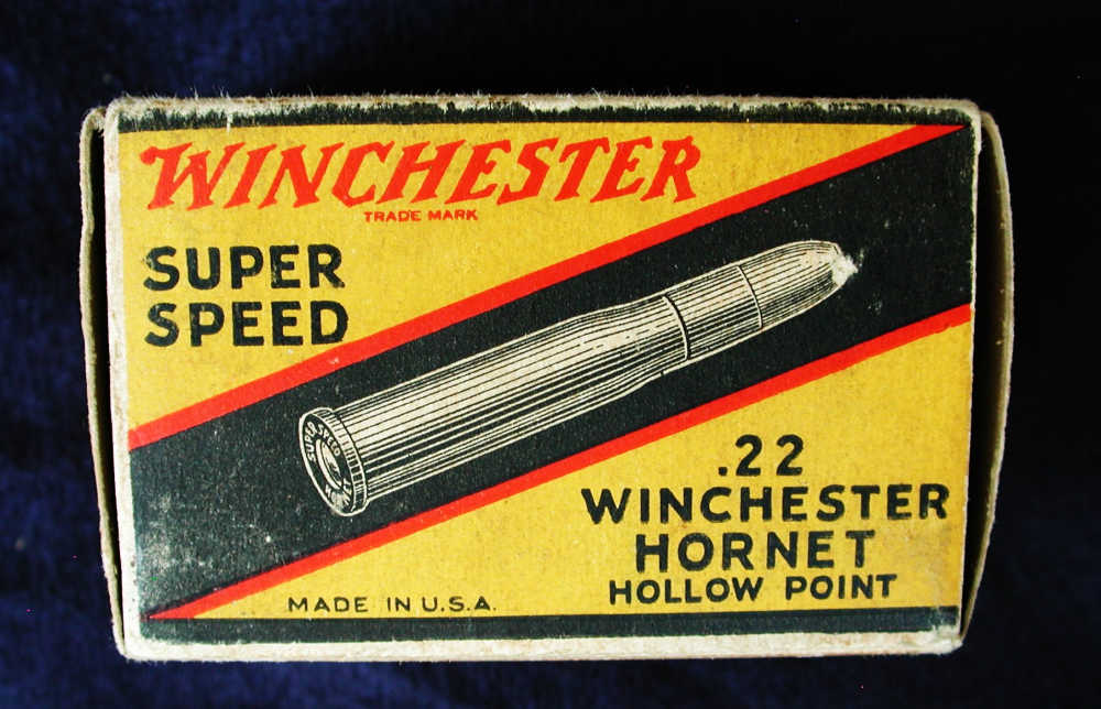 Minty Vintage Pre War Box 50 Rounds Winchester .22 Hornet Model 70 54 -img-3