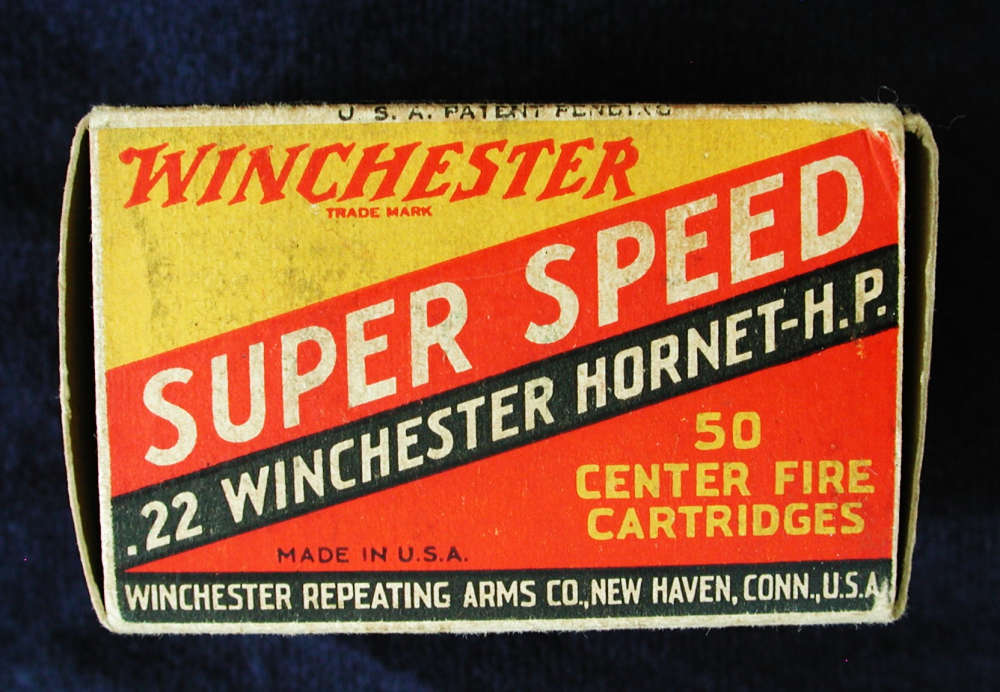 Minty Vintage Pre War Box 50 Rounds Winchester .22 Hornet Model 70 54 -img-1