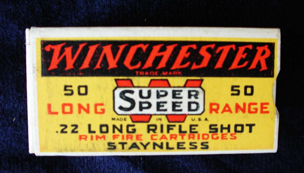 Very Rare Prewar Winchester .22 Long Rifle Rim Fire Super Speed SHOT Box-img-0