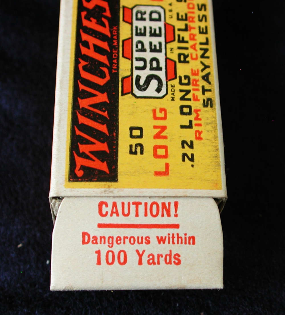 Very Rare Prewar Winchester .22 Long Rifle Rim Fire Super Speed SHOT Box-img-7