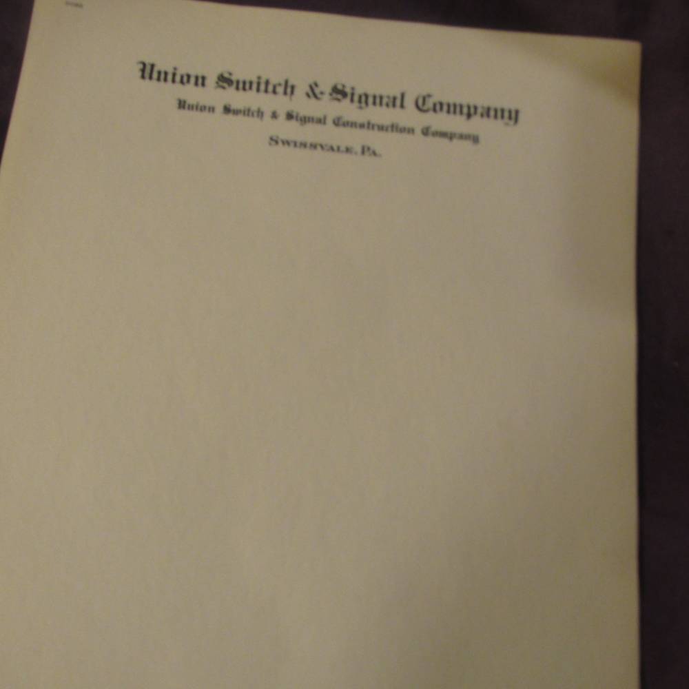 Union Switch & Signal Letter Head Paperwork-img-3
