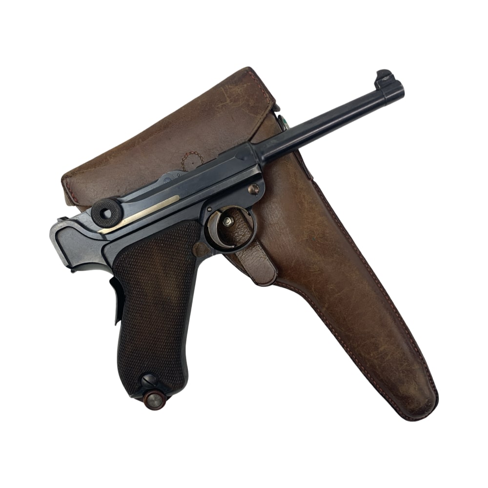 1908 DWM Luger 1900/06 Swiss Contract Pistol .30 PARA Cross over Sunburst -img-2