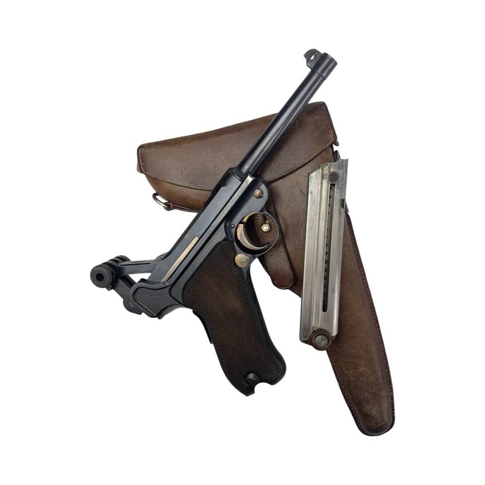 1908 DWM Luger 1900/06 Swiss Contract Pistol .30 PARA Cross over Sunburst -img-4