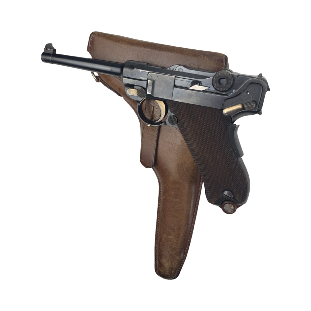 1908 DWM Luger 1900/06 Swiss Contract Pistol .30 PARA Cross over Sunburst -img-0