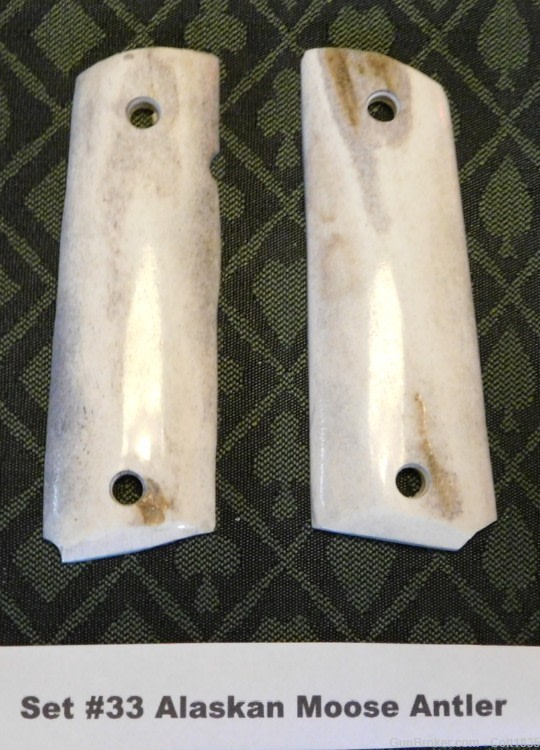 1911 Genuine Stag Horn Grips - Alaskan Moose Horn-img-0