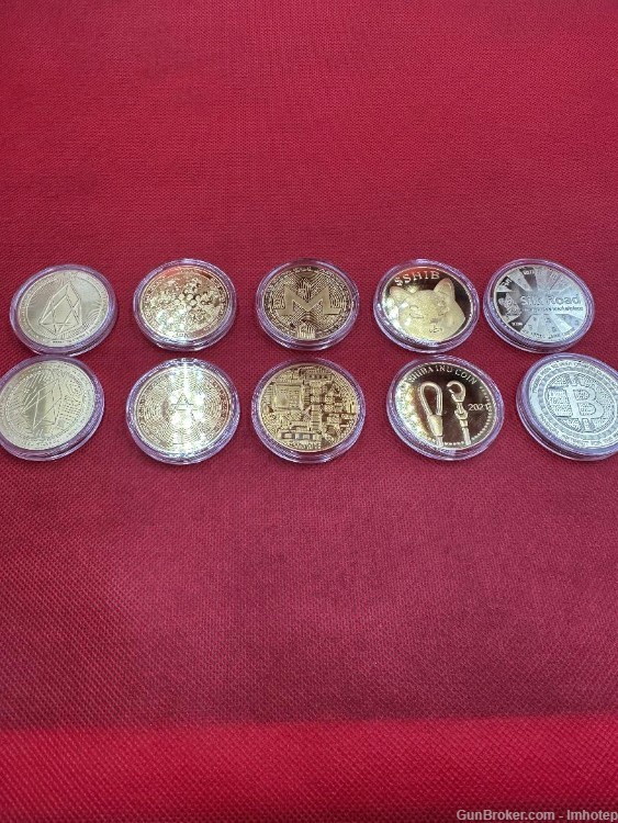 Five Gold Plated Commemorative Coins-img-0