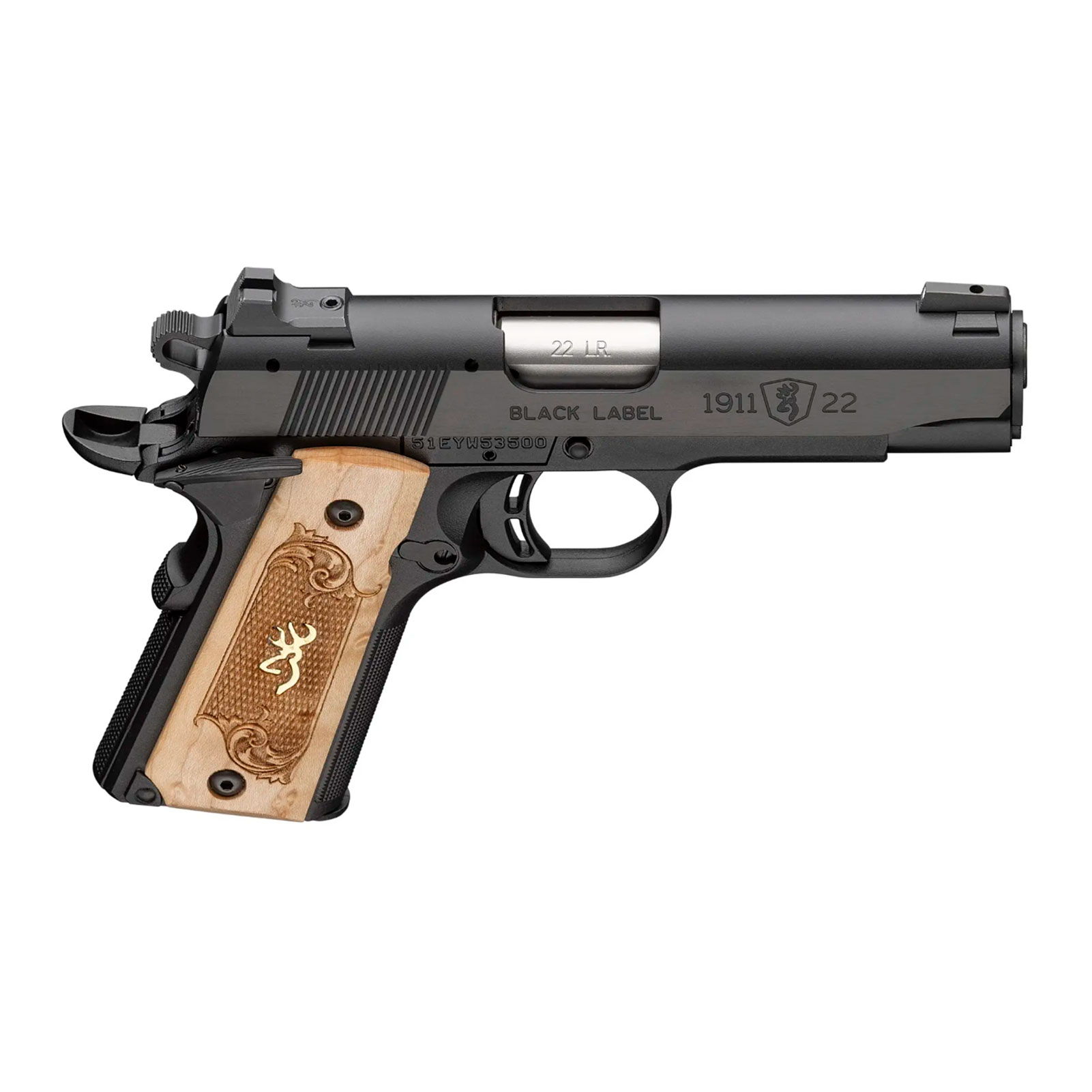 BROWNING 1911-22 Black Label 22 LR Compact 3.63in 10rd Pistol (051068490)-img-2