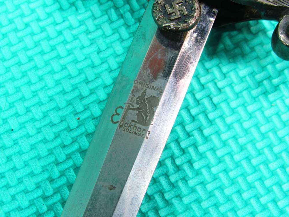German Military WWII Eickhorn Dagger Heer Army Officer w/ Scabbard Nice!-img-12