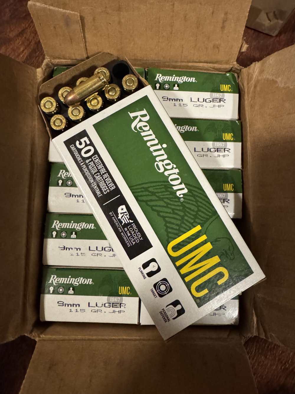500 Rnds Remington UMC, 9mm Luger, 115 Grain, Jacketed Hollow Point JHP -img-0