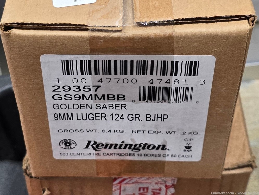 Remington Golden Saber - 9mm - 124 Grain - BJHP (500 Round Case)-img-1