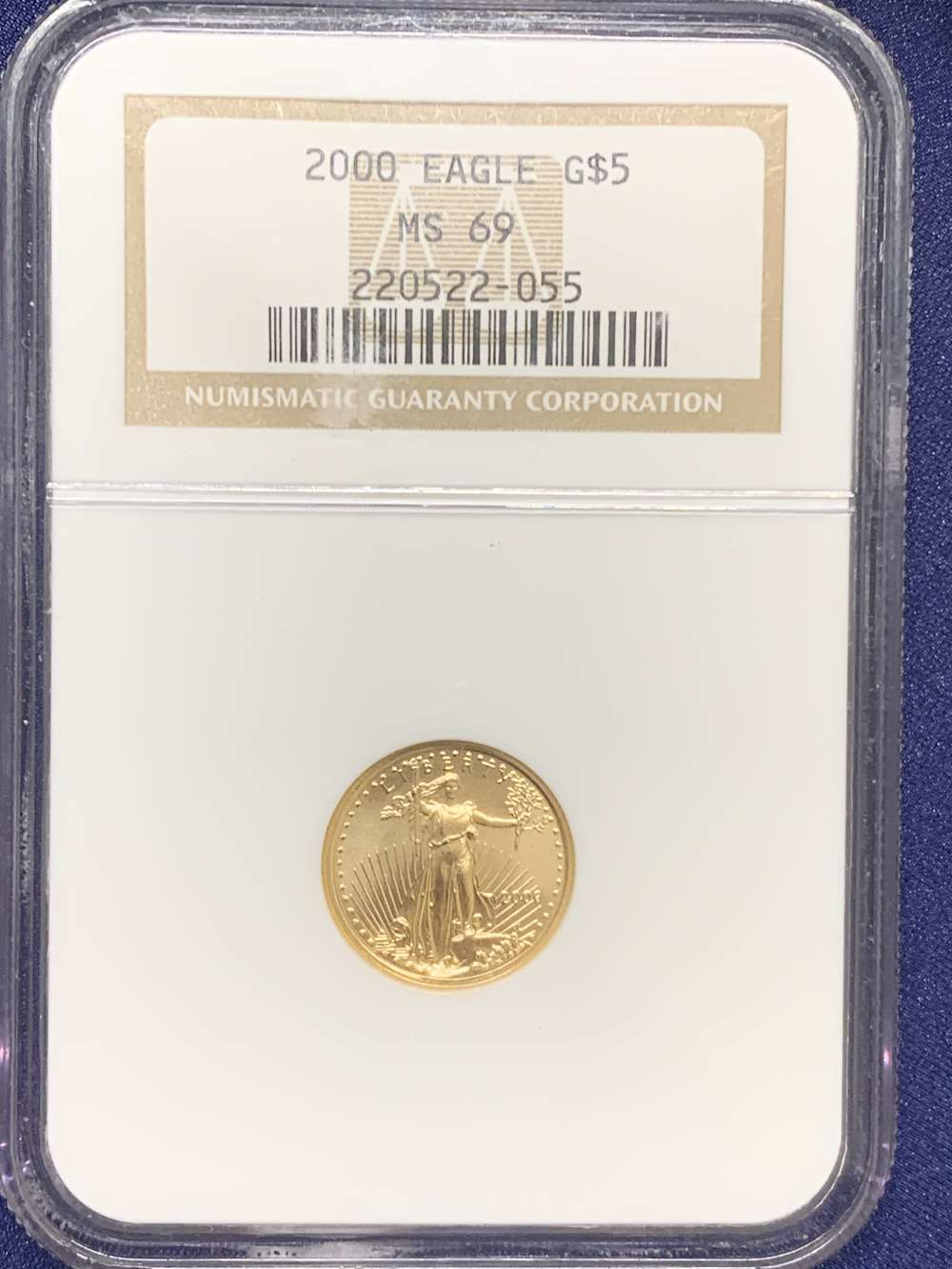 2000 Gold $5 Eagle 1/10 ounce NGC MS 69-img-0