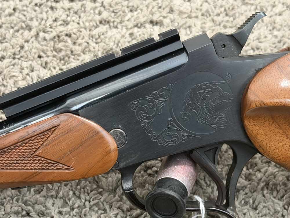 Thompson Center Contender 222 Rem 10” octagon brl engraved rare blued-img-5