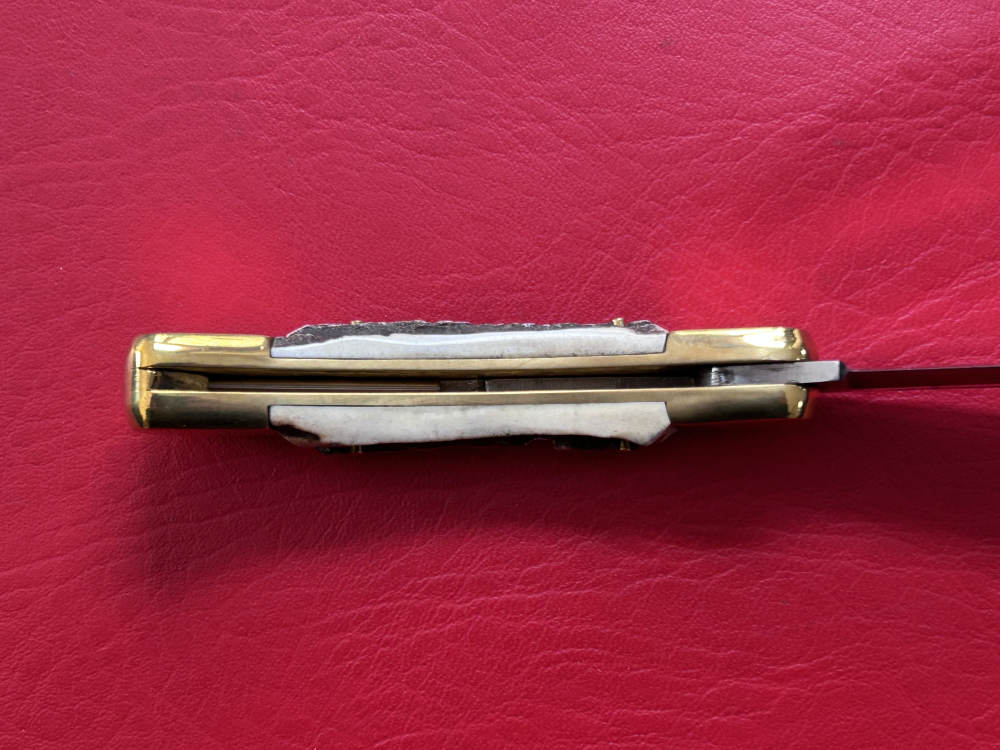 Vintage 1980’s Falcon Italy Handmade Stag Lock Back Pocket Knife NOS-img-10