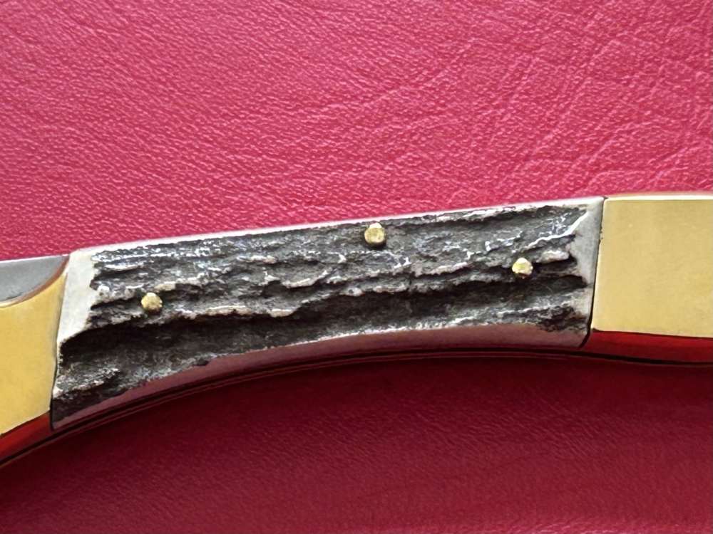 Vintage 1980’s Falcon Italy Handmade Stag Lock Back Pocket Knife NOS-img-8