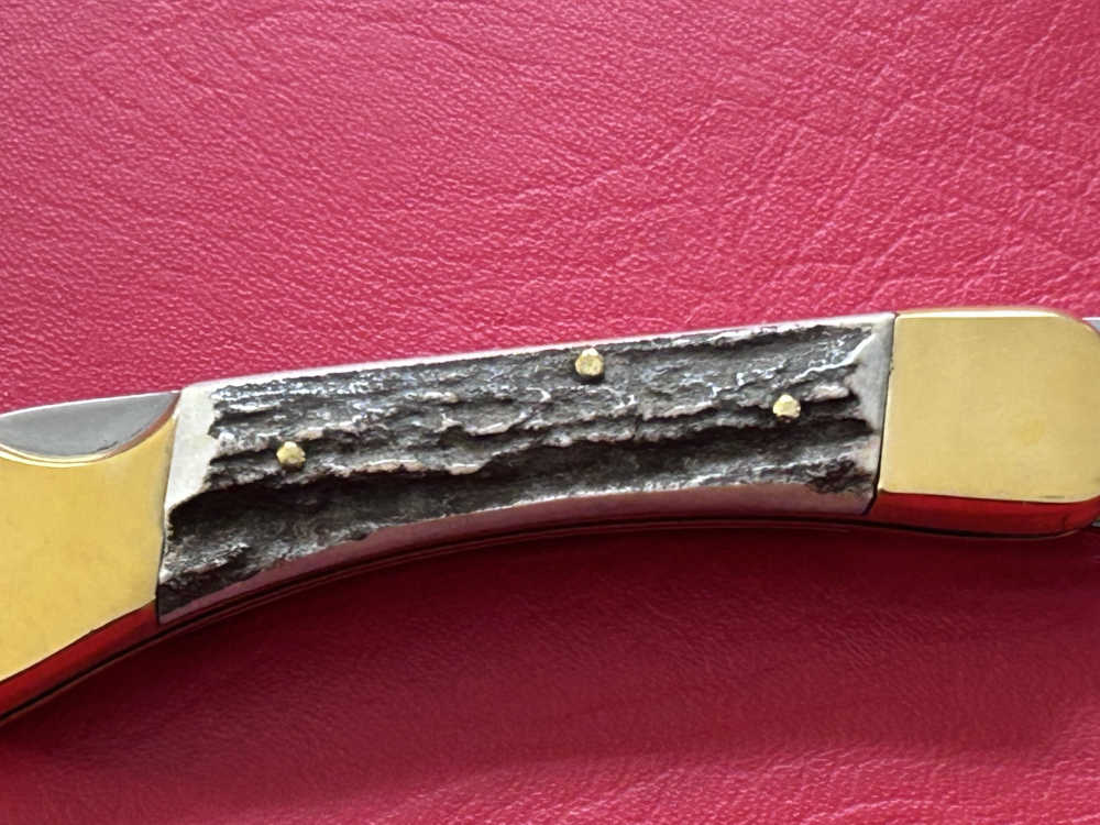 Vintage 1980’s Falcon Italy Handmade Stag Lock Back Pocket Knife NOS-img-9