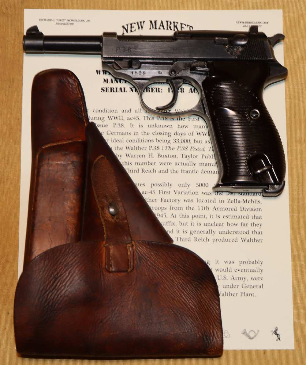 Mint & Scarce WWII German Walther P.38 ac45 Pistol w/ Holster-img-0