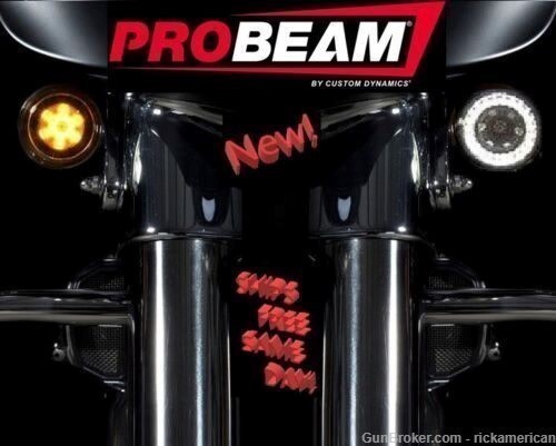 PB-AW-1157-T CUSTOM DYNAMIC ProBEAM Amber/White LED Turn Signals for HARLEY-img-0