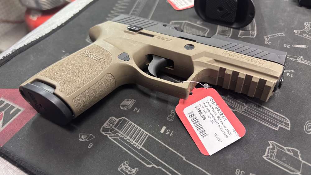 Sig sauer P320 compact medium 9mm pistol tan frame 3.8” -img-3